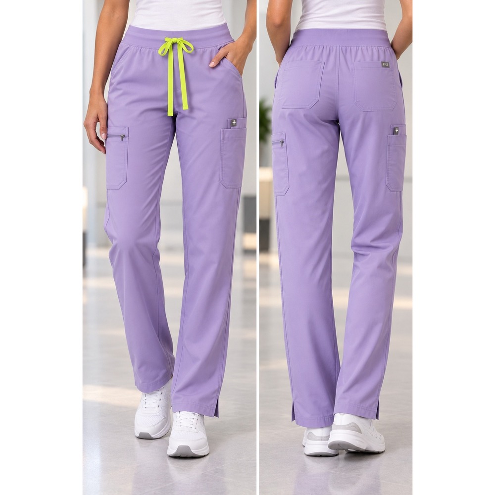 FIGS Technical Collection Scrub Pants Women XL Tall Lavender Dew Cargo PO 3298